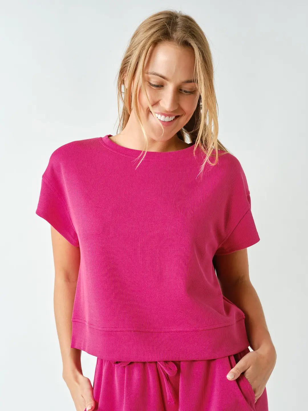 Luxe Sand Wash Rib Classic Tee Set