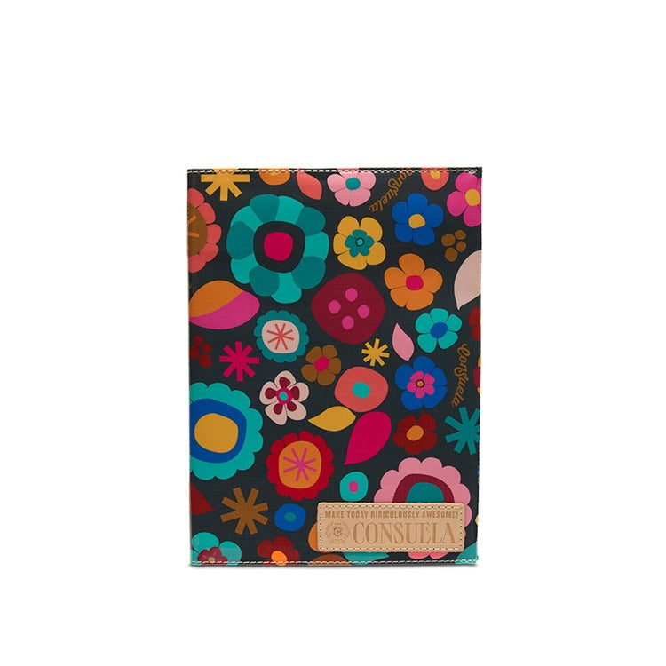 Front view of Consuela Amelie Notebook with colorful floral ConsuelaCloth cover