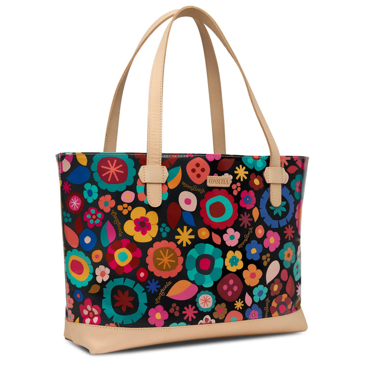 Front view of Consuela Big Breezy Amelie floral tote bag