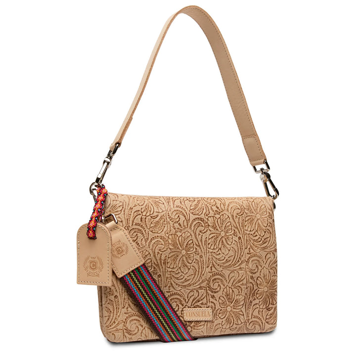 Consuela Lawton Metro Crossbody styled with woven strap and leather detail