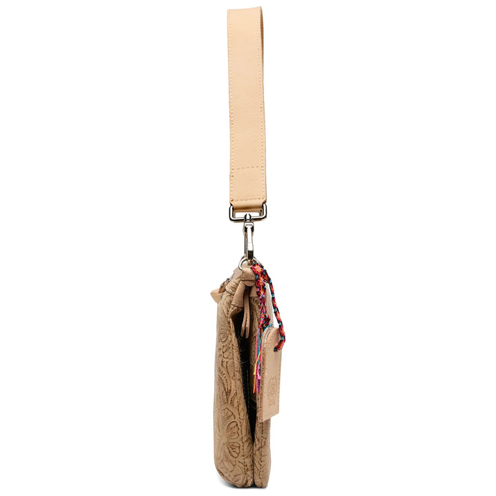 Side view of Consuela Metro Crossbody with leather strap