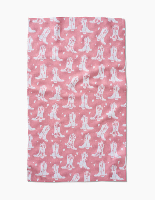Boots On Worries Gone Tea Towel