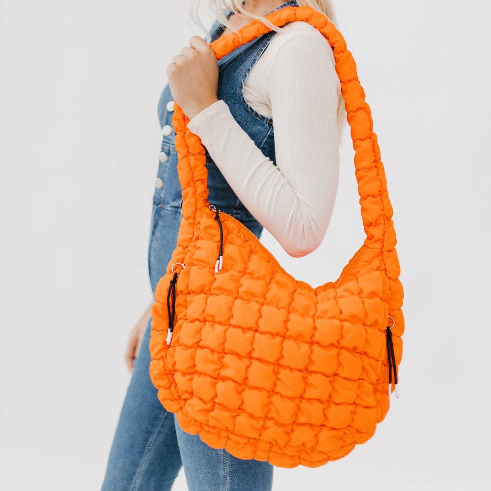 Carmen Quilted Hobo Tote Bag