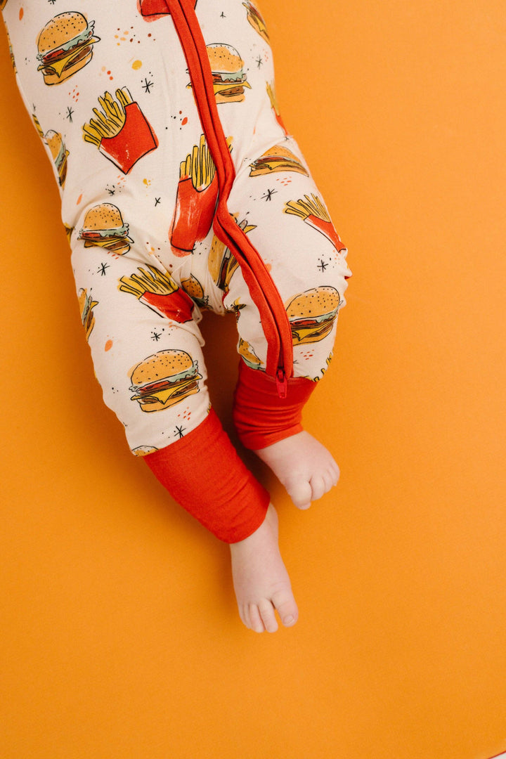 Cheeseburger Meal Bamboo Baby Sleeper | Burger &amp; Fries