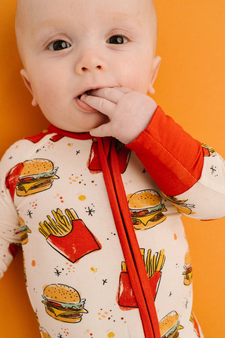 Cheeseburger Meal Bamboo Baby Sleeper | Burger &amp; Fries