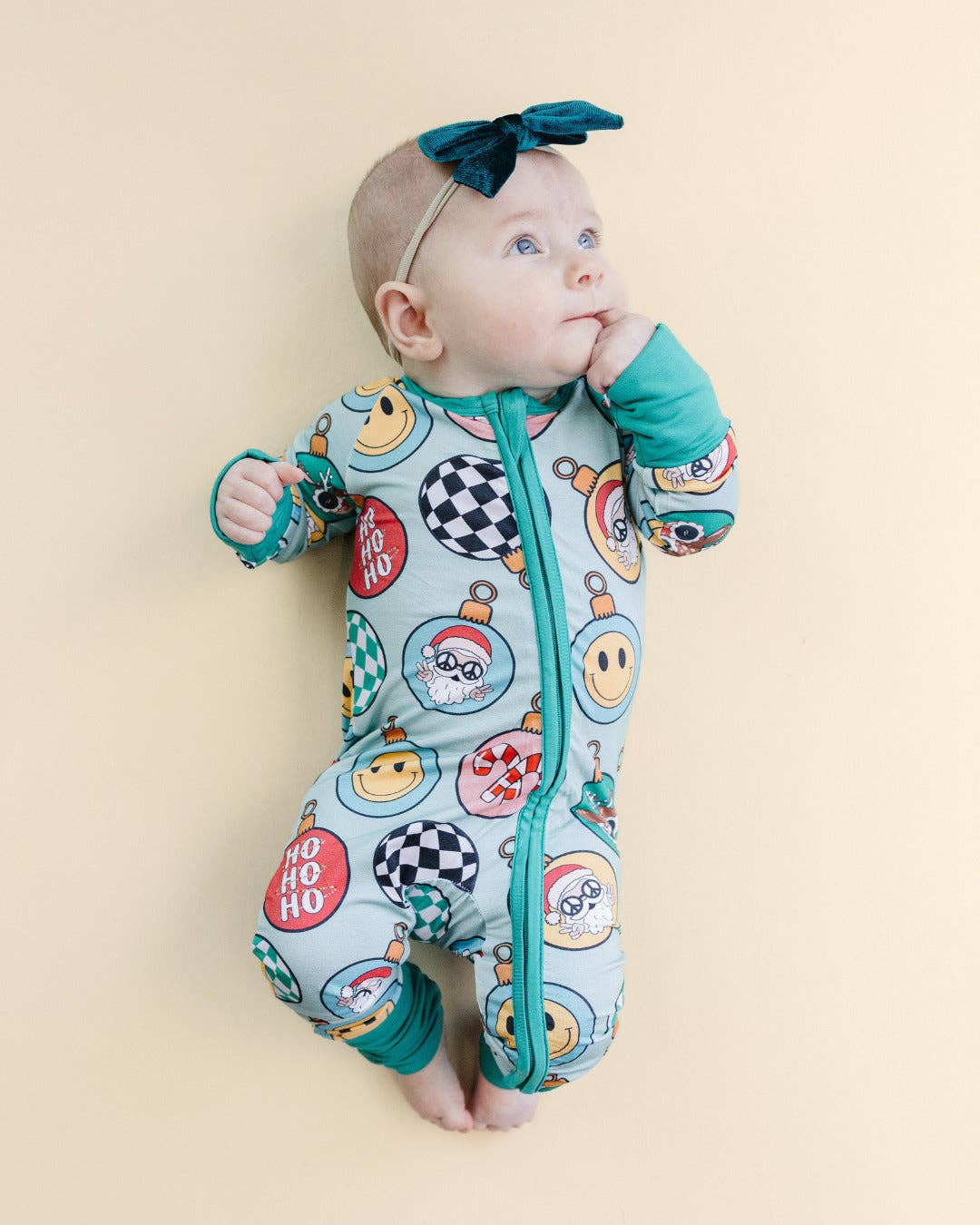 Bamboo Baby Clothing Zip Romper | Christmas Ornaments