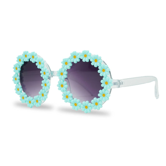 Kids Sunglasses - Mint (Round Daisy Flower)