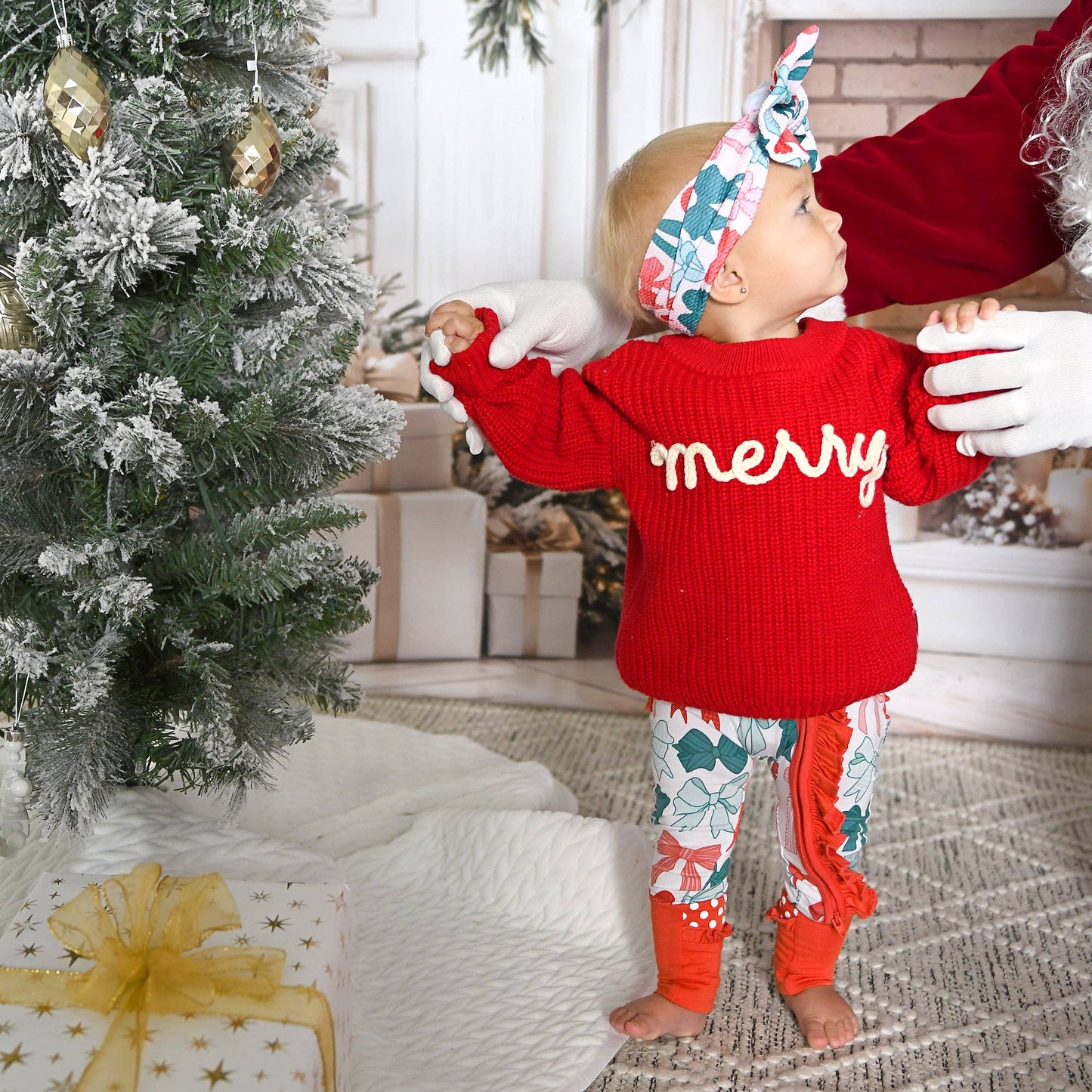 Belle Bows RUFFLE ZIP Christmas Bamboo Baby One Piece Outfit