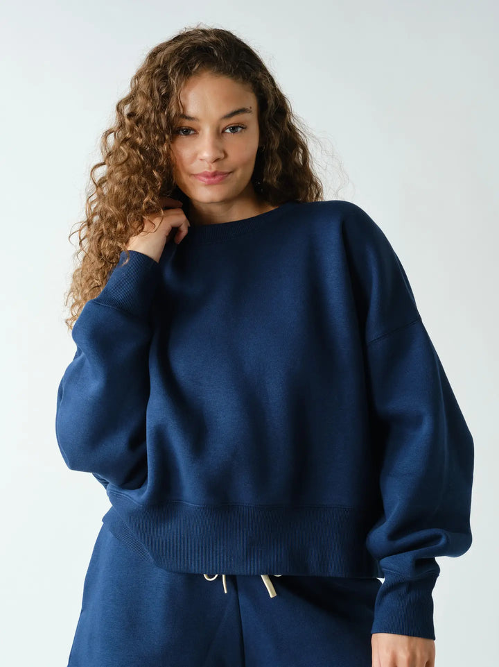 Blue Thunder Balloon Sleeve Fleece Lounge Set