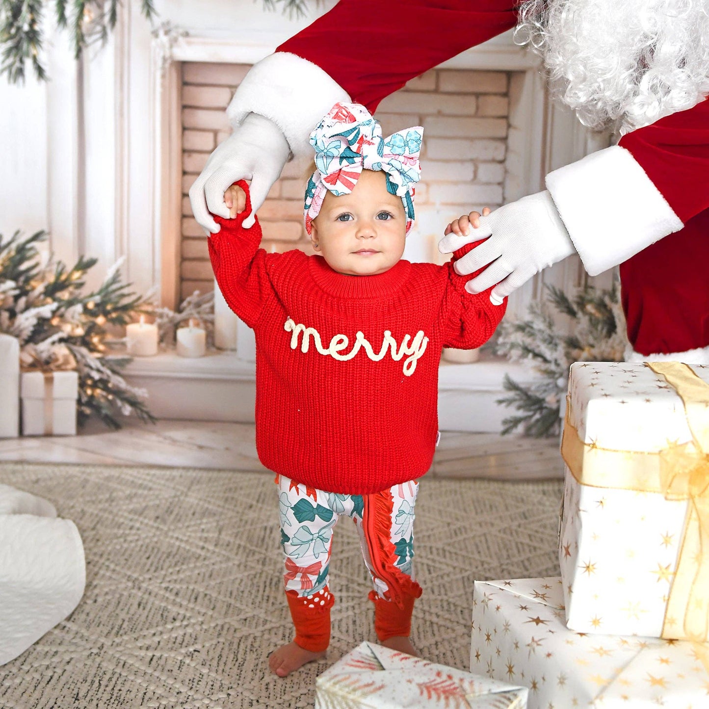 Belle Bows RUFFLE ZIP Christmas Bamboo Baby One Piece Outfit