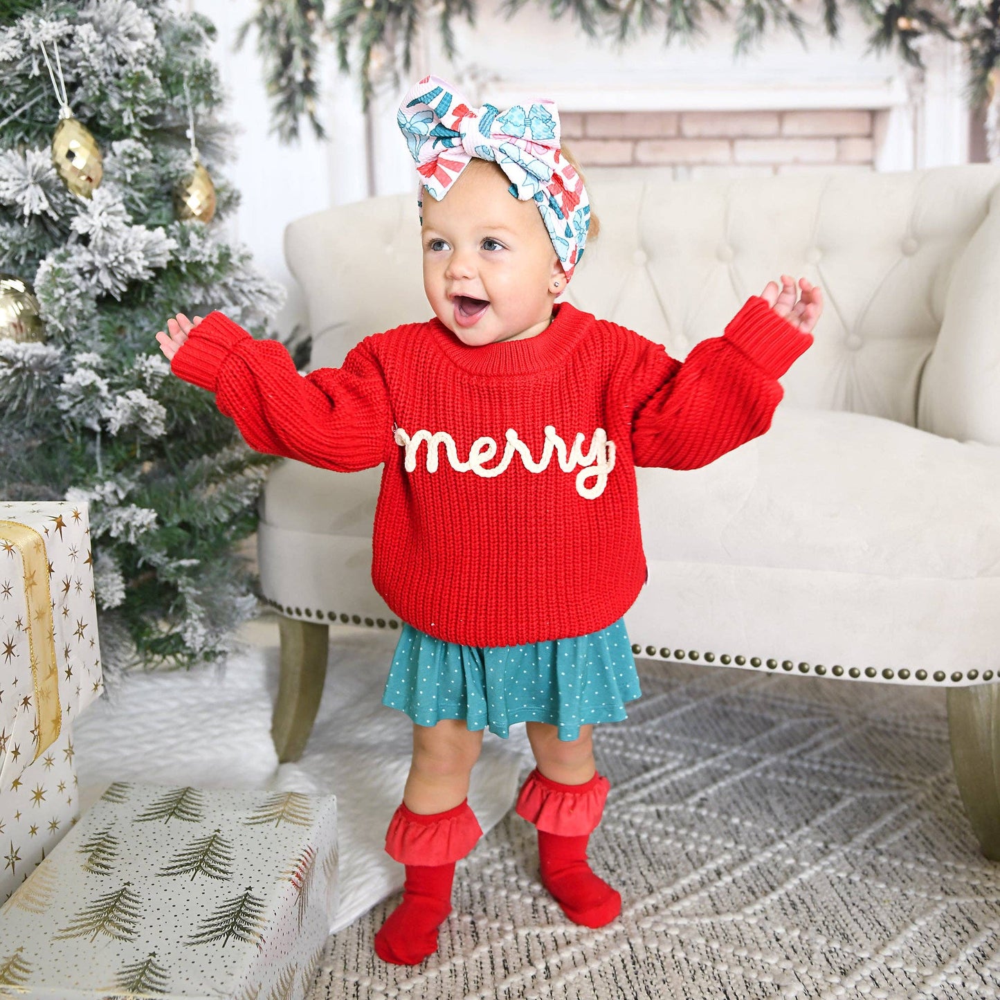 Belle Bow HEADWRAP Christmas Baby Toddler Hair Accessory