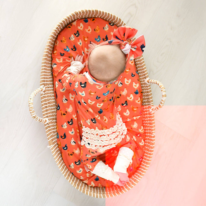 Penny RUFFLE ZIP Bamboo One Piece Chickens Baby Outfit