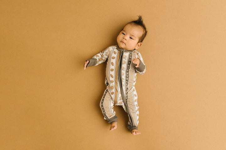 Touchdown Stripe Bamboo Football Baby Sleeper