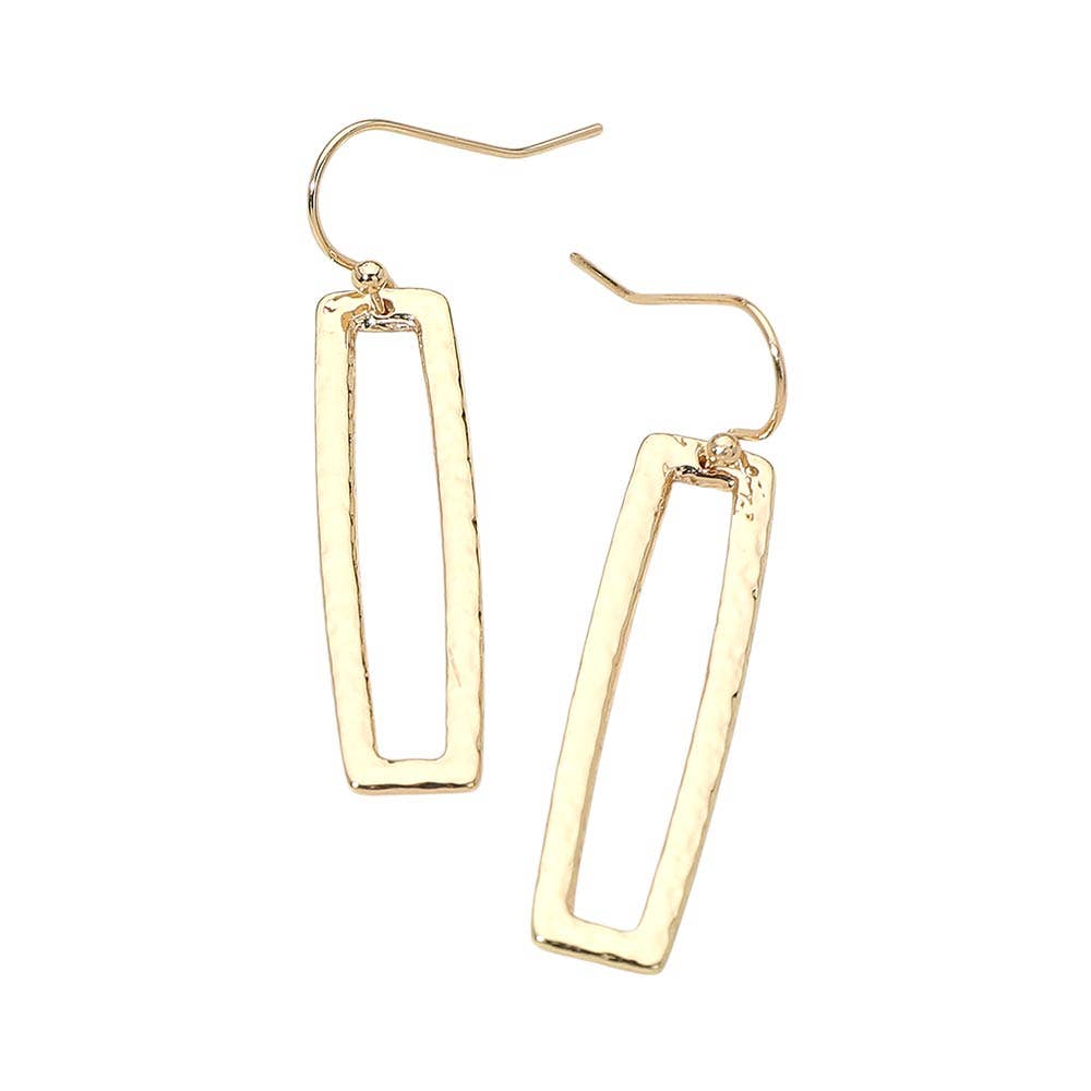 Geometric Metal Open Rectangle Drop Earrings