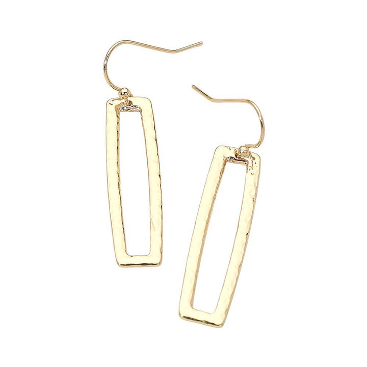 Geometric Metal Open Rectangle Drop Earrings