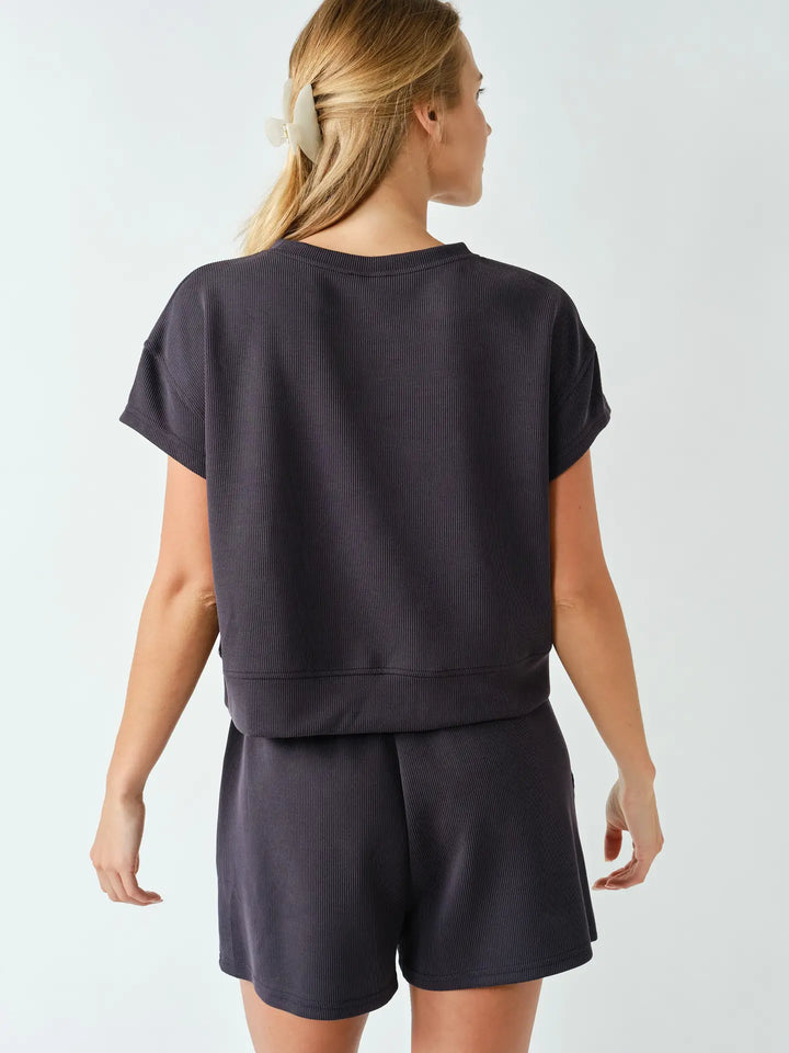 Luxe Sand Wash Rib Classic Tee Set