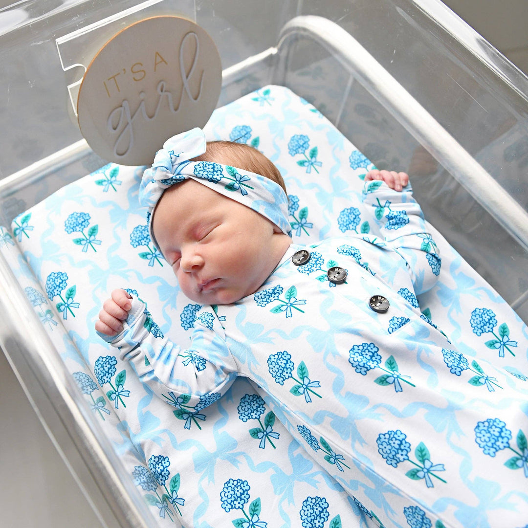 Savannah GOWN Bamboo Floral Baby Newborn Coming Home Outfit