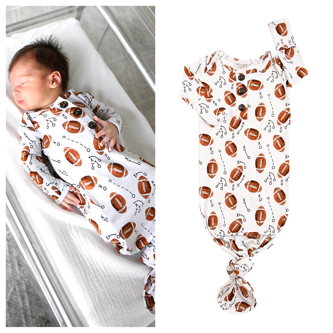 Gigi &amp; Max Brady Football Bamboo Gown | Coming Home Outfit