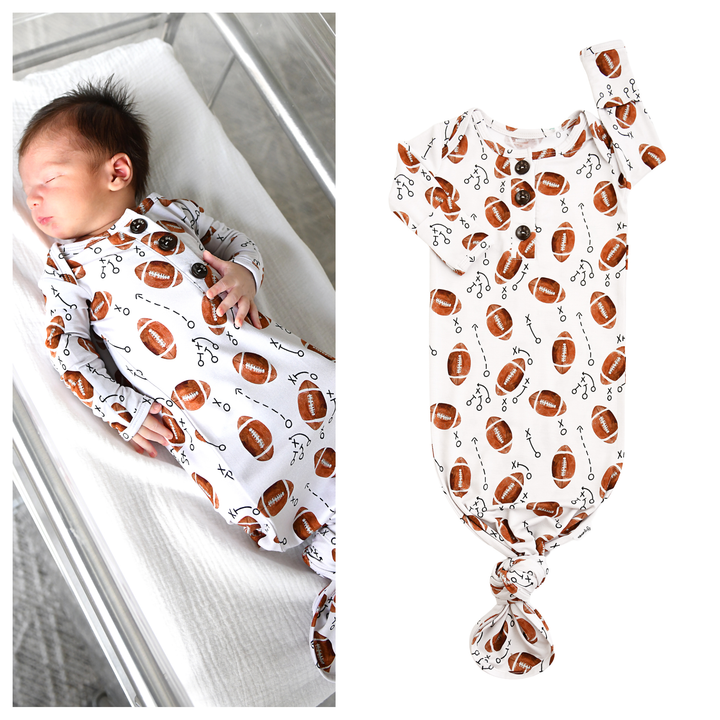 Gigi &amp; Max Brady Football Bamboo Gown | Coming Home Outfit