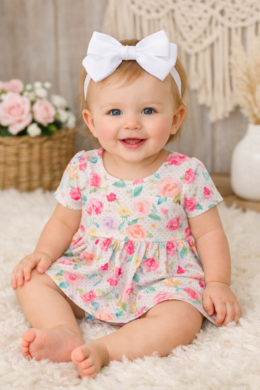 painted posies s/s twirl bodysuit