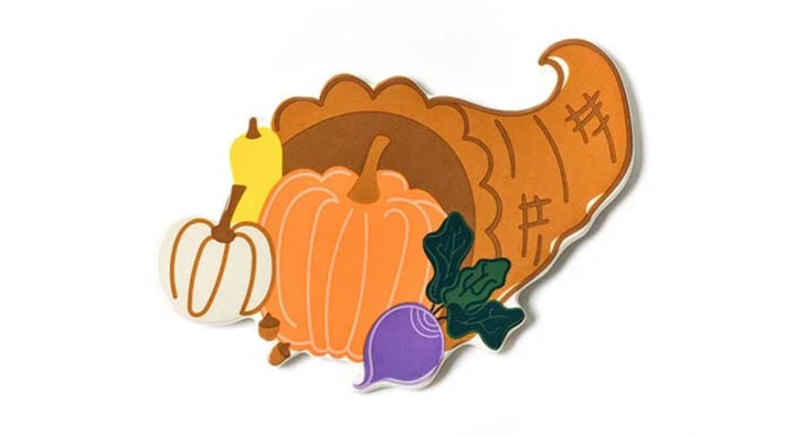 Happy Everything! Cornucopia Mini Attachment with pumpkins, gourds and fall harvest vegetables