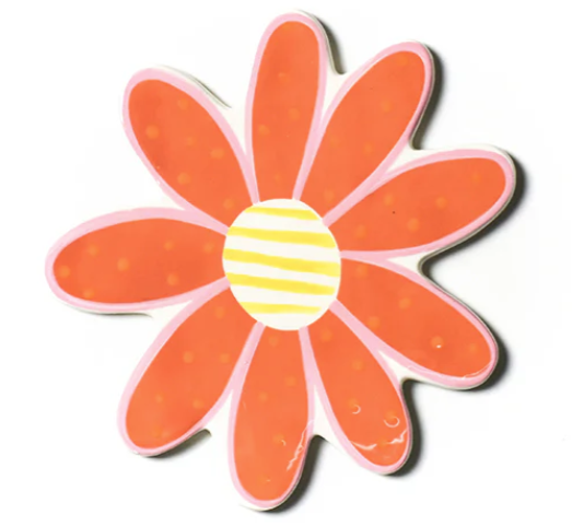 Happy Everything daisy flower big ceramic interchangeable attachment with white petals and yellow center