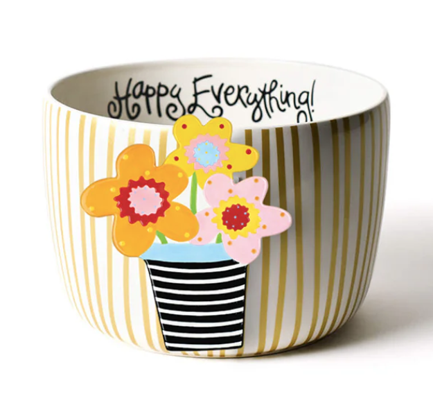 Happy Everything flowers big ceramic interchangeable attachment with colorful floral design