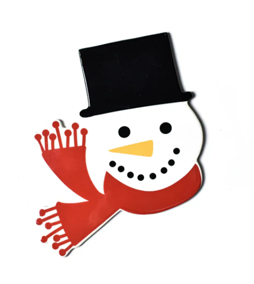 Happy Everything mini top hat frosty ceramic interchangeable snowman attachment for winter décor