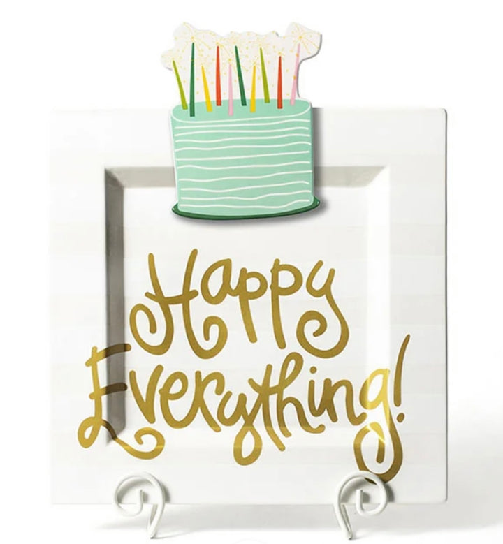 Happy Everything! Sparkle Cake Big Attachment with mint green cake, colorful candles and sparklers