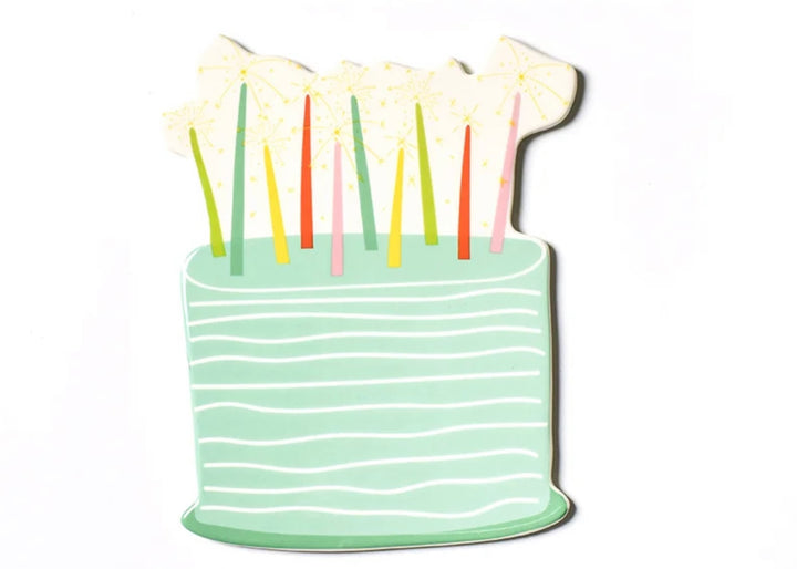 Happy Everything! Sparkle Cake Big Attachment with mint green cake, colorful candles and sparklers