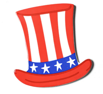 Happy Everything Uncle Sam hat mini ceramic interchangeable attachment patriotic red white and blue décor