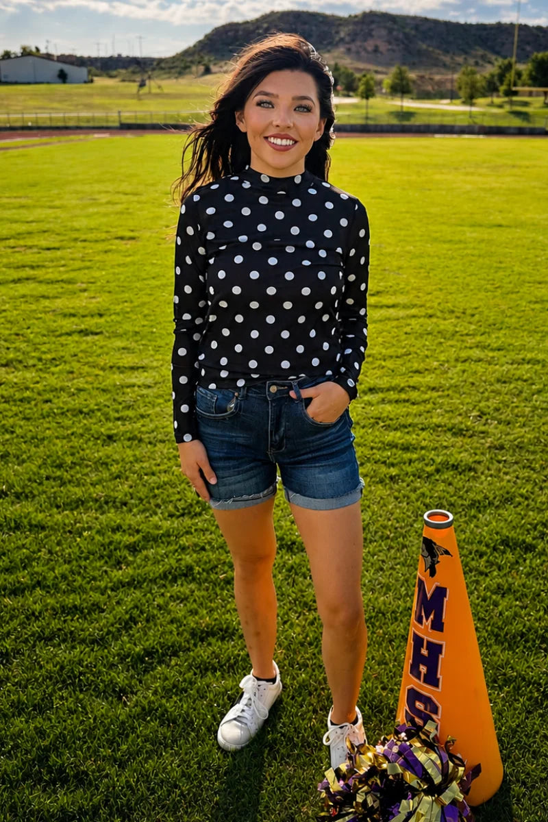 Kickoff Season Mesh Top | Polka Dot Game Day Layering Top