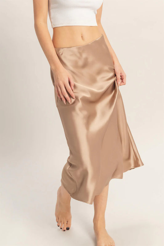 satin midi skirt