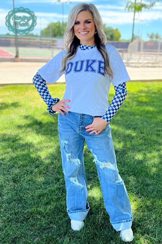 Pep Rally Mesh Top Blue