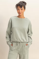 oversized raw edge sweatshirt