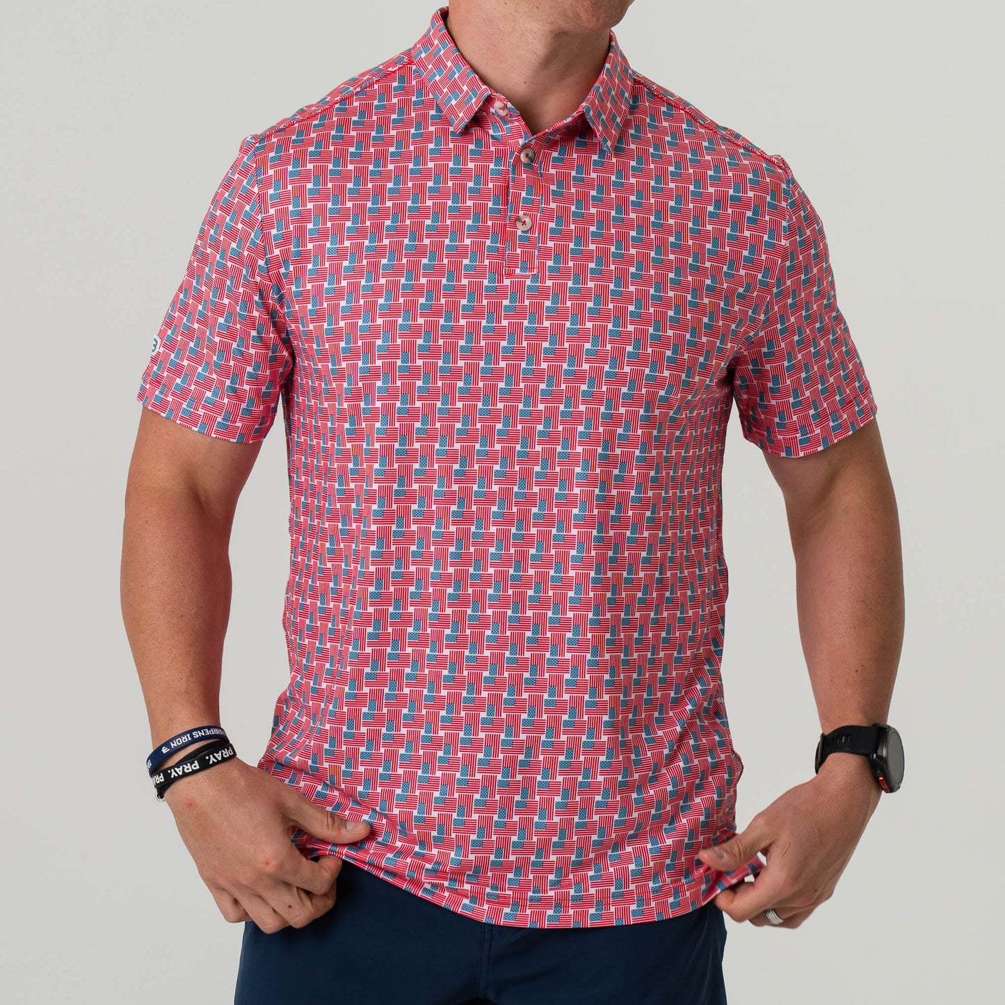 American Flag Performance Polo